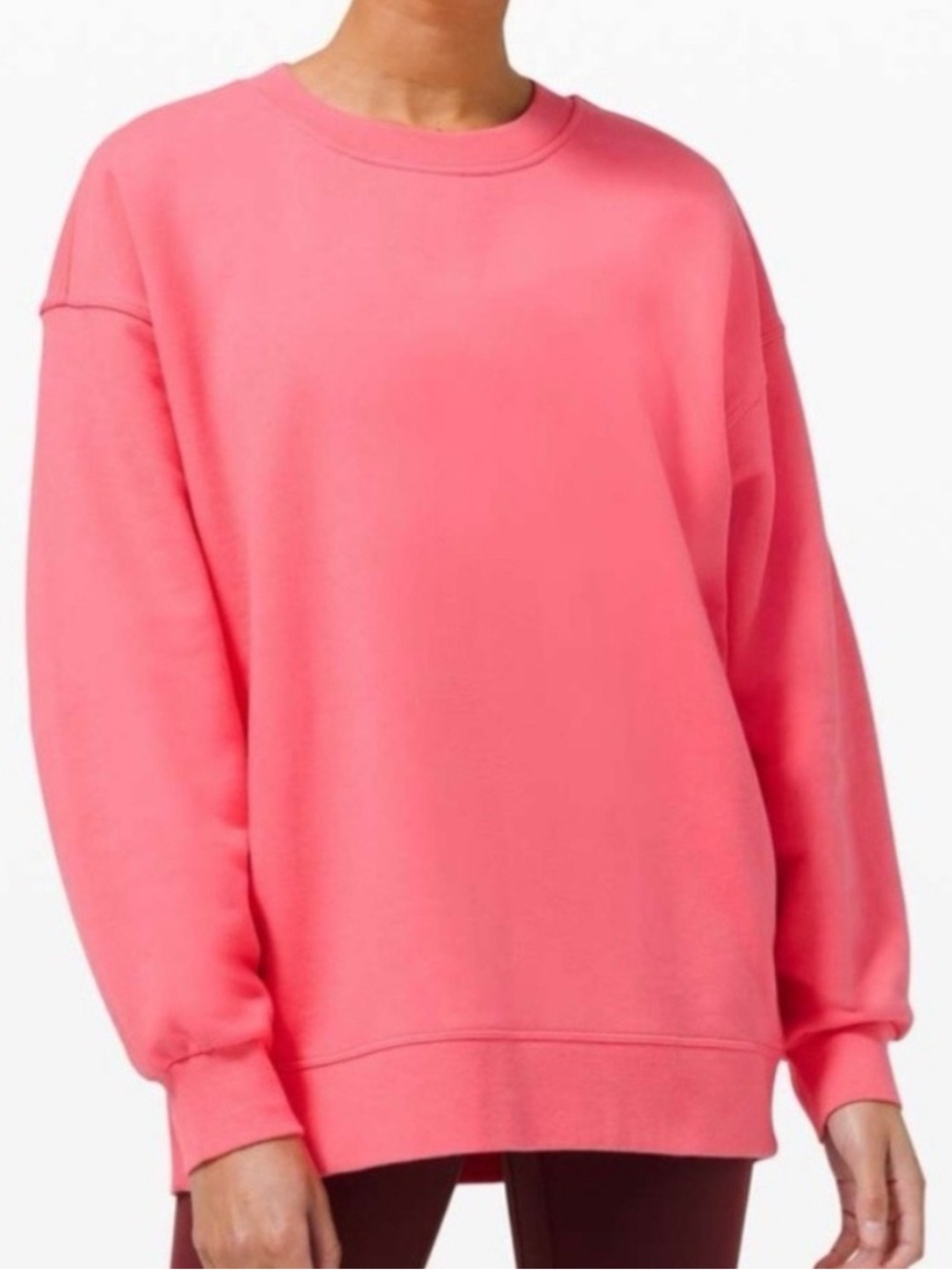 Lululemon Athletica Perfectly Oversized Crewneck Sweatshirt Cotton Terry Pink